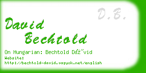 david bechtold business card